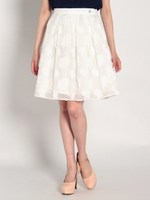 レースジャカードスカート/シロ