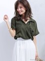 胸ポケットスキッパーブラウス/ホワイト