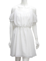 オフショルシフォン   ドレス/WH