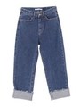 クロップド丈折り返しデニムパンツ/インディゴ
