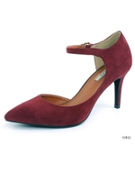 サイドオープンワンストラップパンプス/BLACK