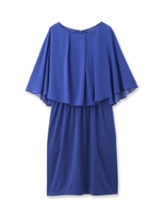 シフォンケープスムースワンピース/ブラック(019)