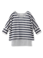 ドルマンレイヤードプルオーバー/ネイビー(293)