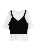 ニットブラトップ×TEE SET/カーキ(180)