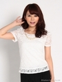 ネックレス付レースＴＯＰS/ピンク