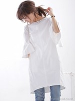 フレアスリーブワンピース/ベージュ