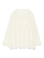 プリーツフレアブラウス/OWHT