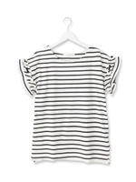 リボン×フリル袖コットンプルオーバー/ホワイト系(002)