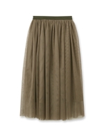 レイヤードチュールスカート/ダークオリーブ(029)