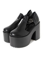 厚底ヒールシューズ/ブラック