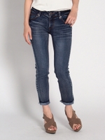 裾フリンジデニム/ブルー