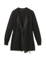 [S]シルク混レイヤードデザインカーディガン/ブラック(019)