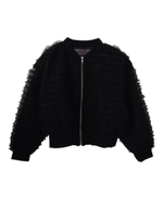 frill tulle blouson/black