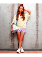 【anap mimpi】シンプルVネックトップス/アイボリー(003)