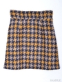 ハウンドトゥースチェックスカート/キャメル
