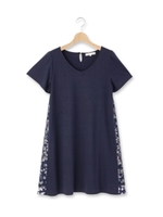 バックフラワーレースワンピース/グレー(012)