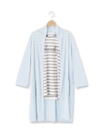 ボーダーカットソー+ロングカーディガンSET/ライトブルー(091)