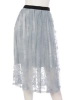 レースミドル丈スカート/ピンク