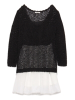 クロシェニットコンビワンピース/BLK