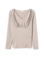 ソアニーハイゲージ　タックドレープカットソー/ベージュ(040)