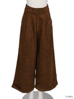 ワイドスエードロングパンツ/BROWN