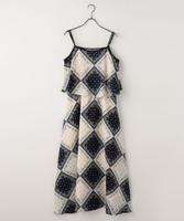 総バンダナ柄ロングワンピース
