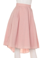 シャツ地イレギュラーヘムフレアスカート/ピンク