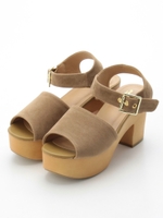 スウェード厚底サンダル/ブラック