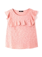 スラブ天竺フリルTシャツ/ホワイト(030)