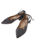 フラットレースアップパンプス/キャメル