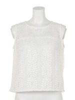 レースショートトップス/ブラック