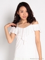 オフショルフリルTOPS/ホワイト