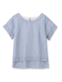 コットンレーヨンストライプ柄ブラウス/ライトブルー(391)