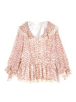 フラワーギャザートップス/ホワイト