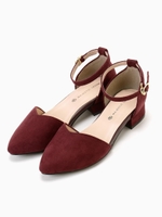 ポインテッドハートカットパンプス/ボルドー