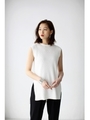 【AZUL by moussy】ノースリーブリブニットプルオーバー/WHT