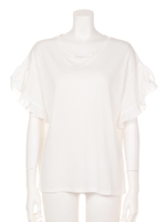 【mystic】シフォンフリルスリーブT/OFF