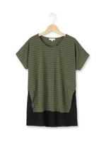 ボーダーレイヤードプルオーバー/ホワイト×ブラック(319)