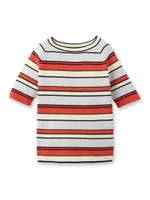 MIXボーダーニットプルオーバー/レッド系(560)