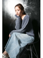 【AZUL by moussy】7Gストーンウォッシュドルマン長袖プルオーバー/柄MINT