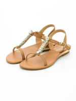 【wee willie】ジュエリーTストラップフラットサンダル/ブラック