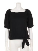 シルケットスクエアギャザープルオーバー/オフホワイト