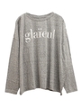 ”glaieul”ロゴ ロングT-shirt/ブラック