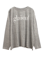 ”glaieul”ロゴ ロングT-shirt/ブラック