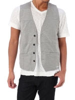 【AZUL by moussy】タック天竺シャドー切替ベスト/T.GRY