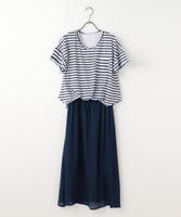 ドッキングワンピース(無地/ボーダー)