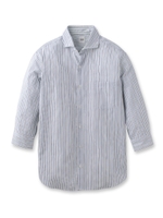 [EXTRAサイズ]リバーシブルドビーストライプ 七分袖シャツ/ホワイト(301)