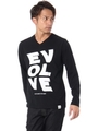 【AZUL by moussy】EVOLVE天竺Vネック長袖T/BLK