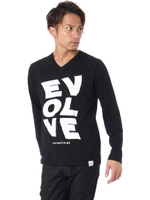 【AZUL by moussy】EVOLVE天竺Vネック長袖T/BLK