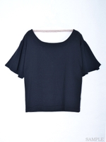 フレア袖ニットプルオーバー/ブラック